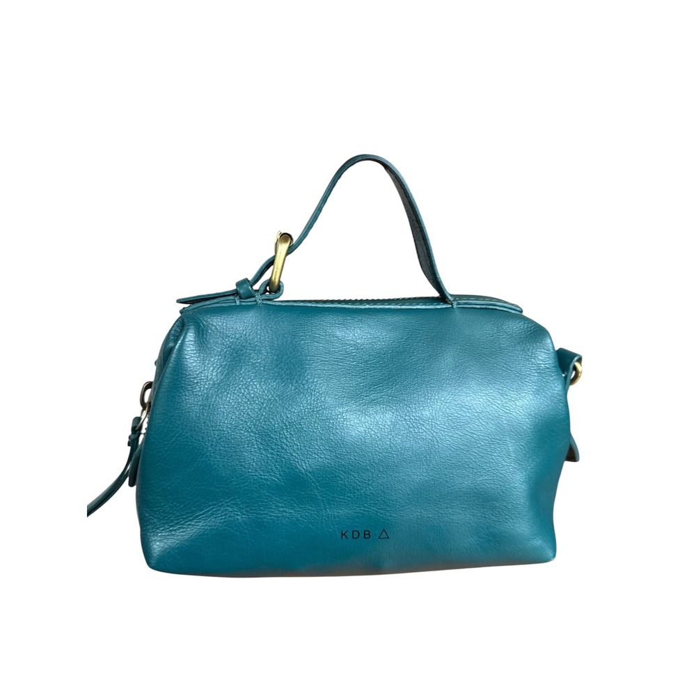 KDBA Teal Genuin Leather Small Top Handle Satchel Handbag Doctor Bag